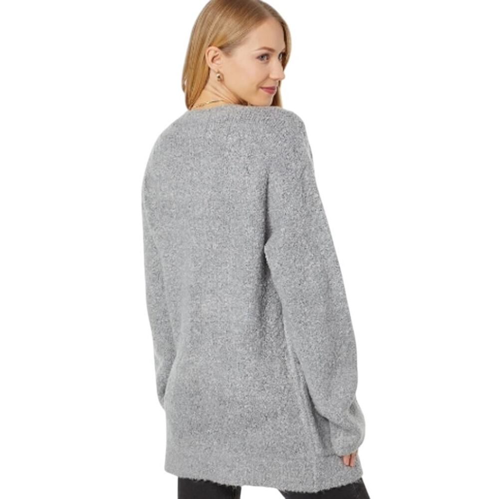 Three Dots Gray Open Front Wool Sherpa Cardigan S… - image 3
